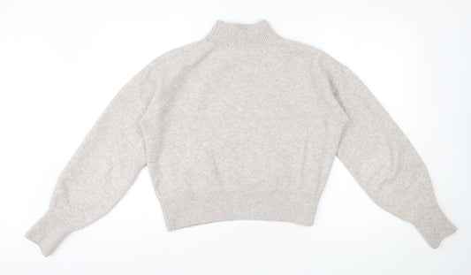 & Other Stories Womens Beige High Neck Polyester Pullover Jumper Size S