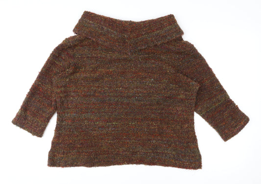 Klass Womens Multicoloured Roll Neck Acrylic Pullover Jumper Size 2XL