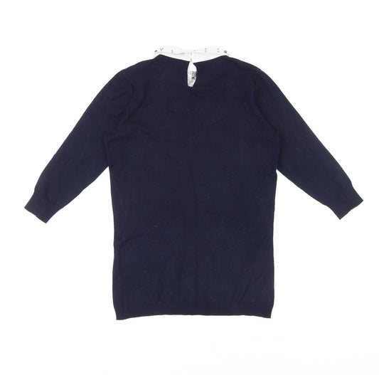 Womens UK Size 8 Warehouse Blue Pullover Jumper