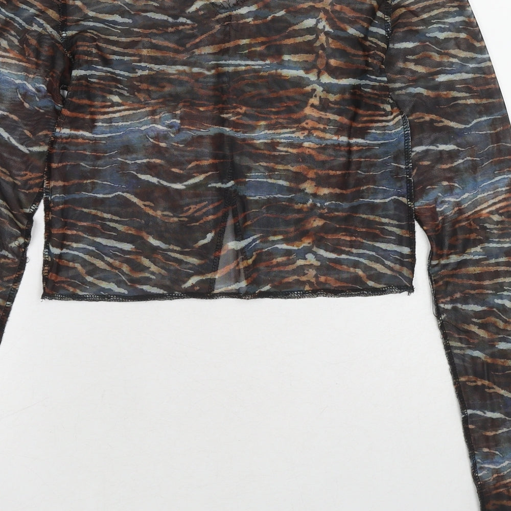 Womens UK Size 8 PRETTYLITTLETHING Multicoloured Cropped Blouse