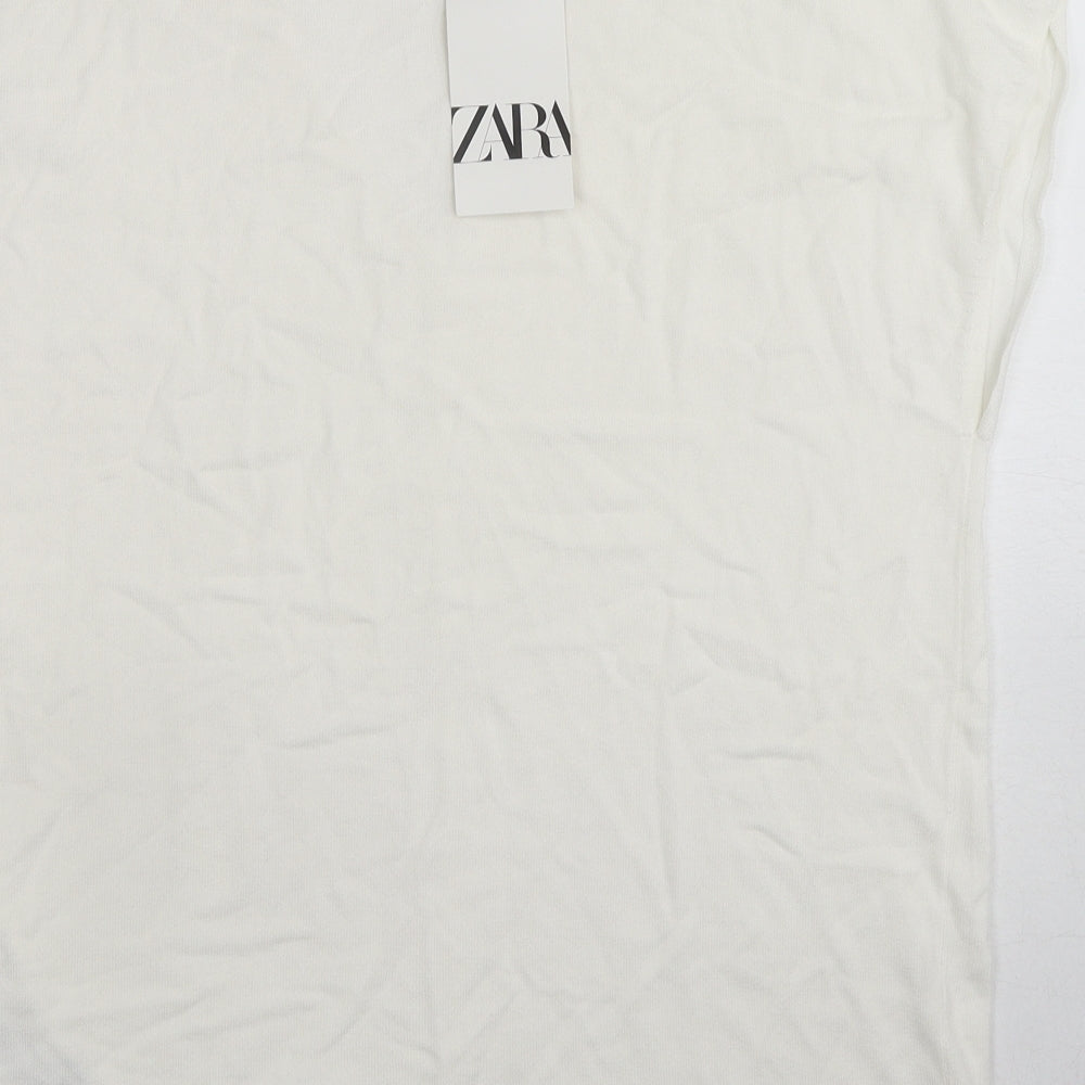 Womens UK Size M Zara White Pullover Jumper