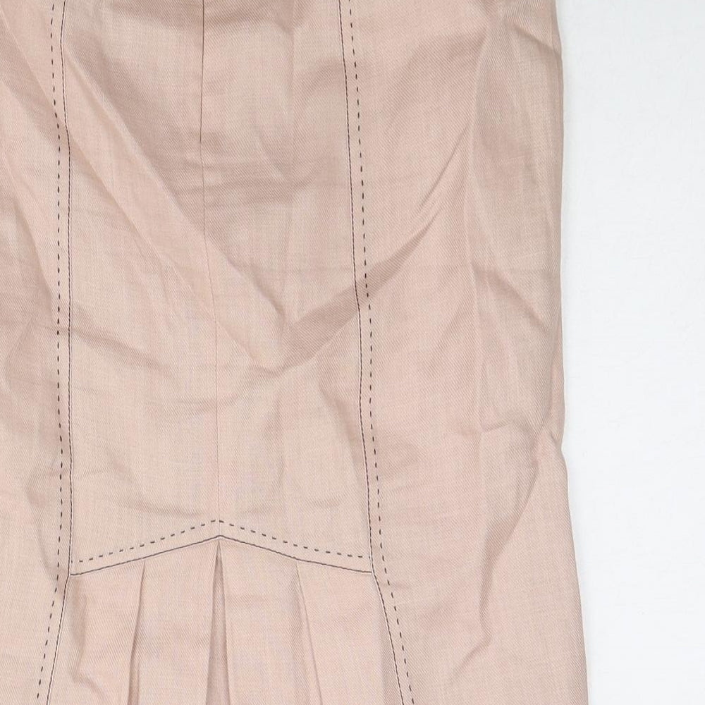 NEXT Womens Pink Ramie A-Line Skirt Size 8 Zip