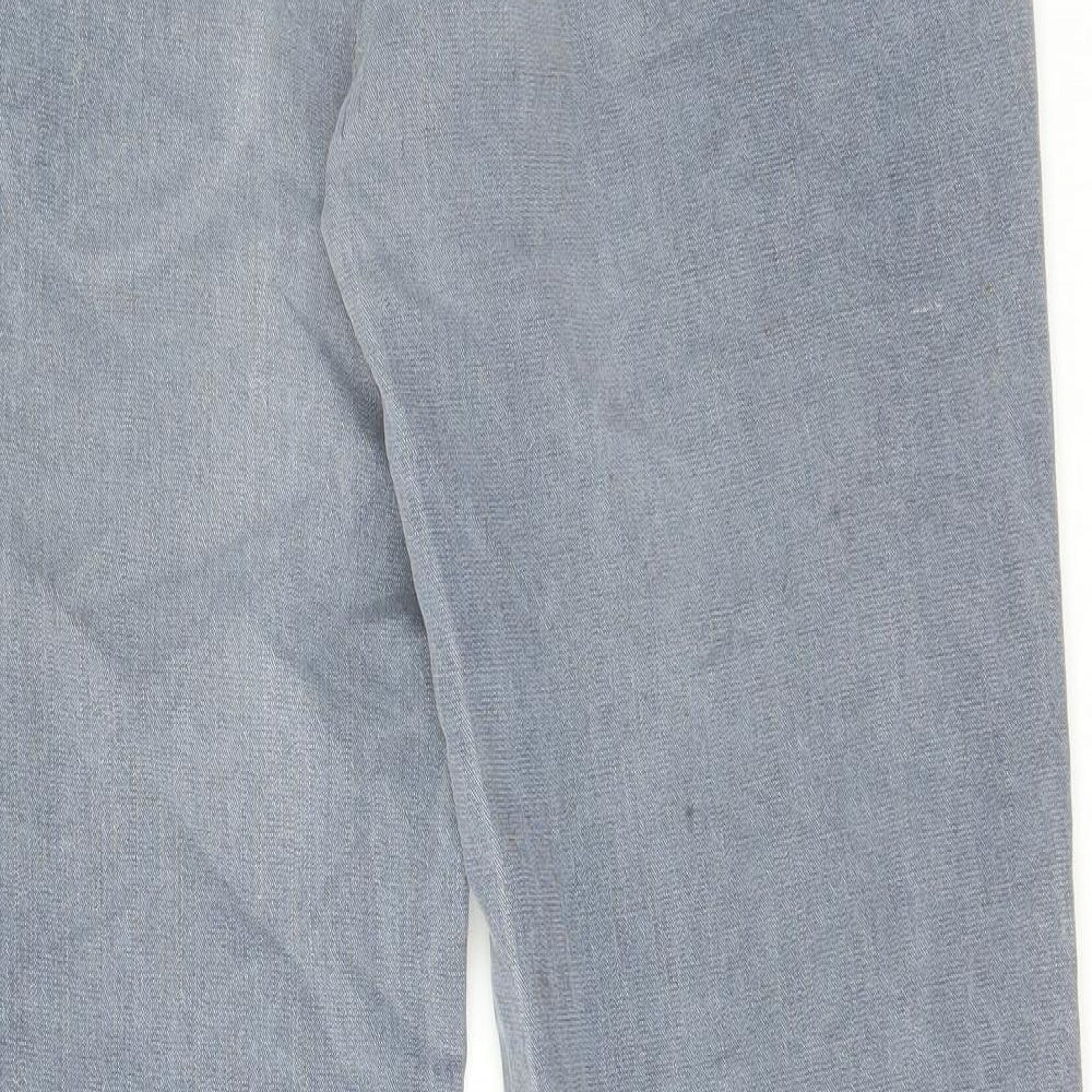 Wemsley Mens Blue Cotton Straight Jeans Size 32 in L30 in Regular Zip
