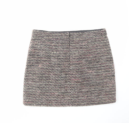 New Look Womens Pink Acrylic A-Line Skirt Size 14 Zip