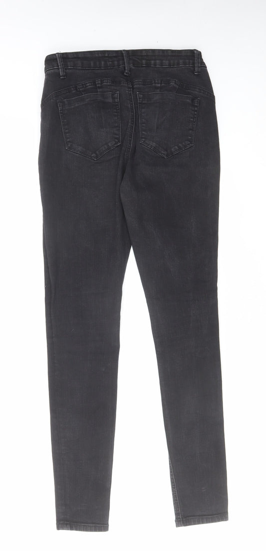 Denim & Co. Womens Black Cotton Skinny Jeans Size 10 L29 in Regular Zip