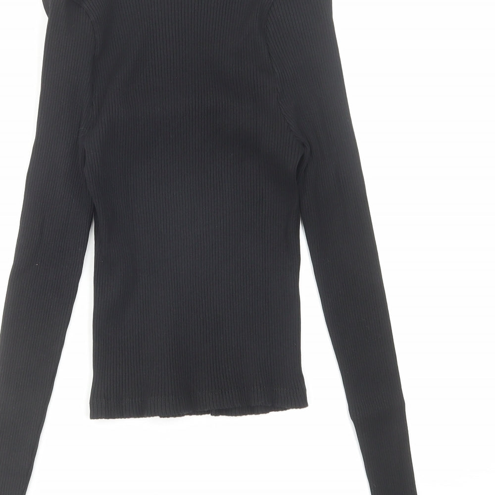 Womens UK Size 12 Warehouse Black Basic Blouse