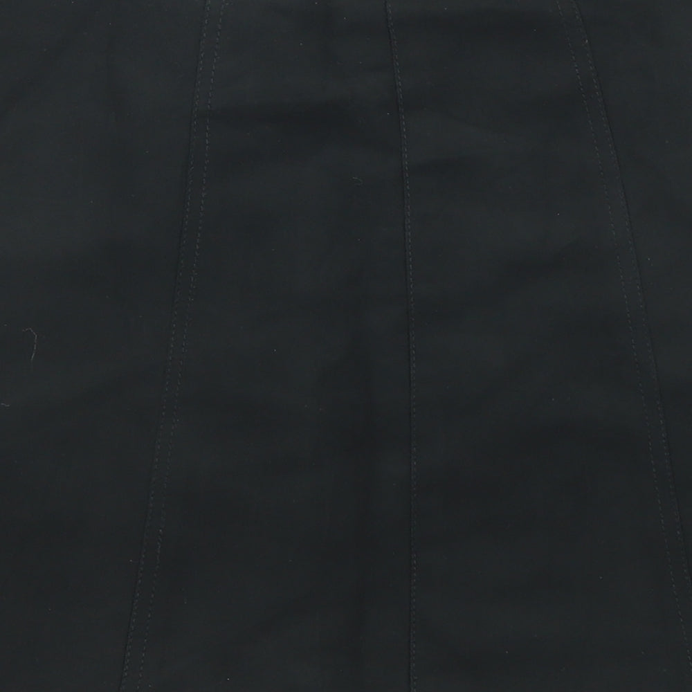 Divided by H&M Womens Black Polyester A-Line Skirt Size 4 Snap