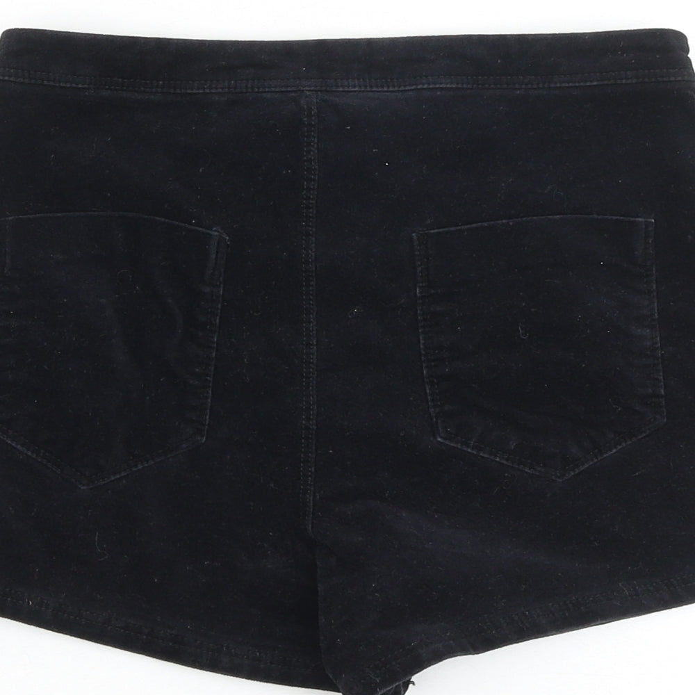 River Island Womens Black Herringbone Polyester Boyfriend Shorts Size 6 L3 in Regular Zip