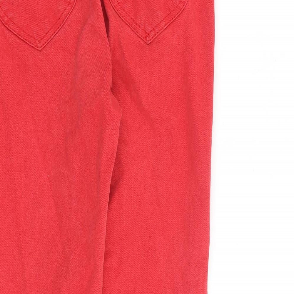 Lee Womens Red Cotton Straight Jeans Size 28 in L27 in Regular Zip