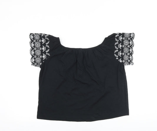 Womens UK Size S H&M Black Basic Blouse