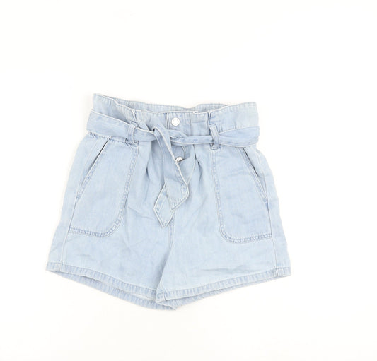 Womens UK Size 6 Denim & Co. Regular Fit Paperbag Shorts