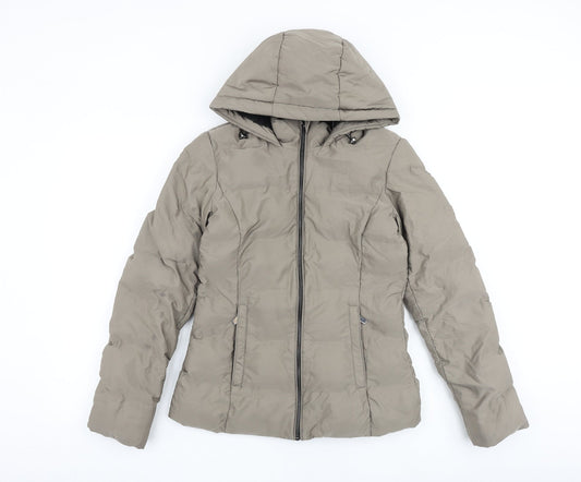 Womens UK Size XS Zara Grey Puffer Jacket