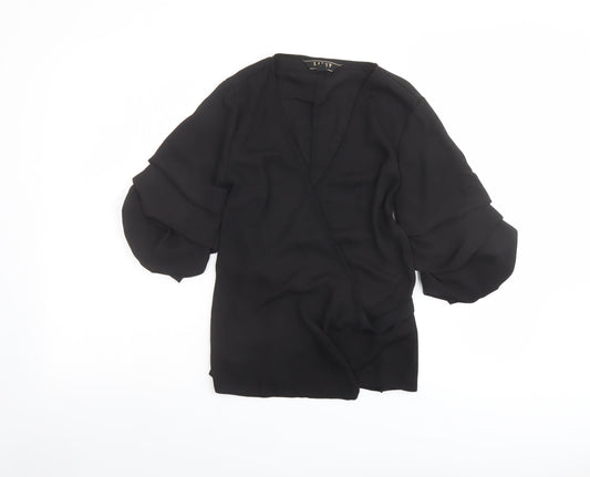 Womens UK Size 12 Lipsy Black Basic Blouse