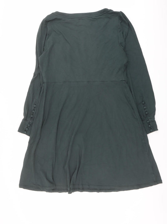 Bravissimo Womens Green Viscose Fit & Flare Size 10 Boat Neck Pullover