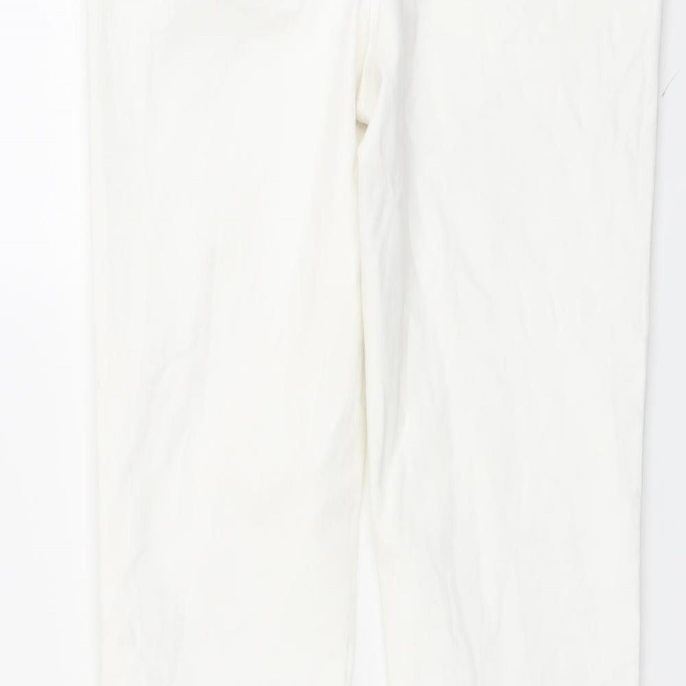 NEXT Womens White Cotton Skinny Jeans Size 34 in L31 in Regular Button