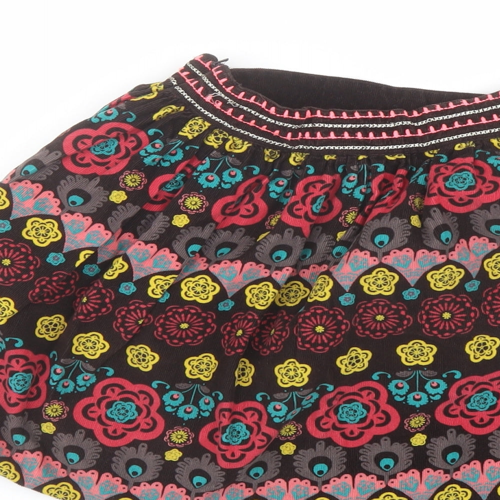 DP... am Girls Multicoloured Floral Cotton Flare Skirt Size 10 Years Regular Zip