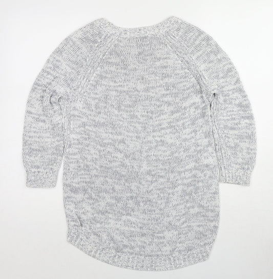 Gap Womens White Round Neck Cotton Pullover Jumper Size S