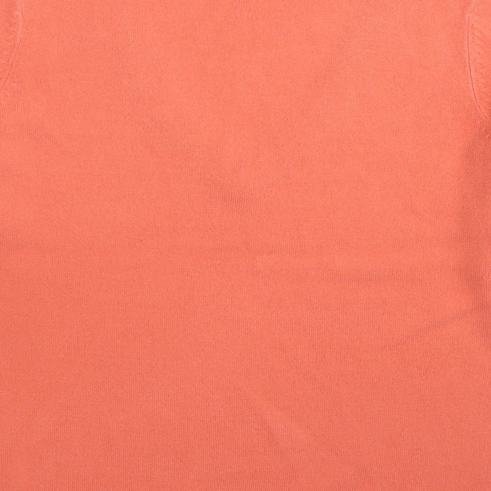 BHS Womens Pink V-Neck Acrylic Pullover Jumper Size 14