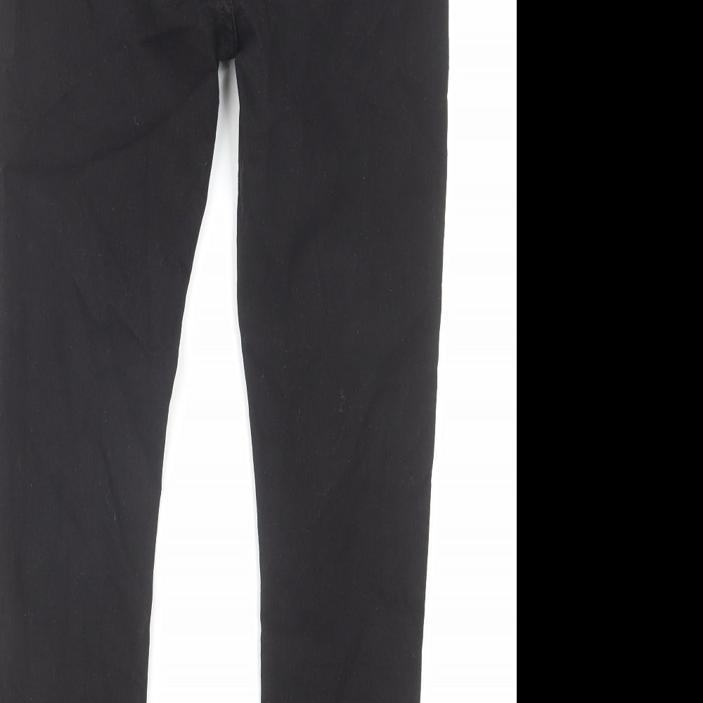 Womens UK Size 12 Denim Wise Regular Fit Skinny Black Jeans