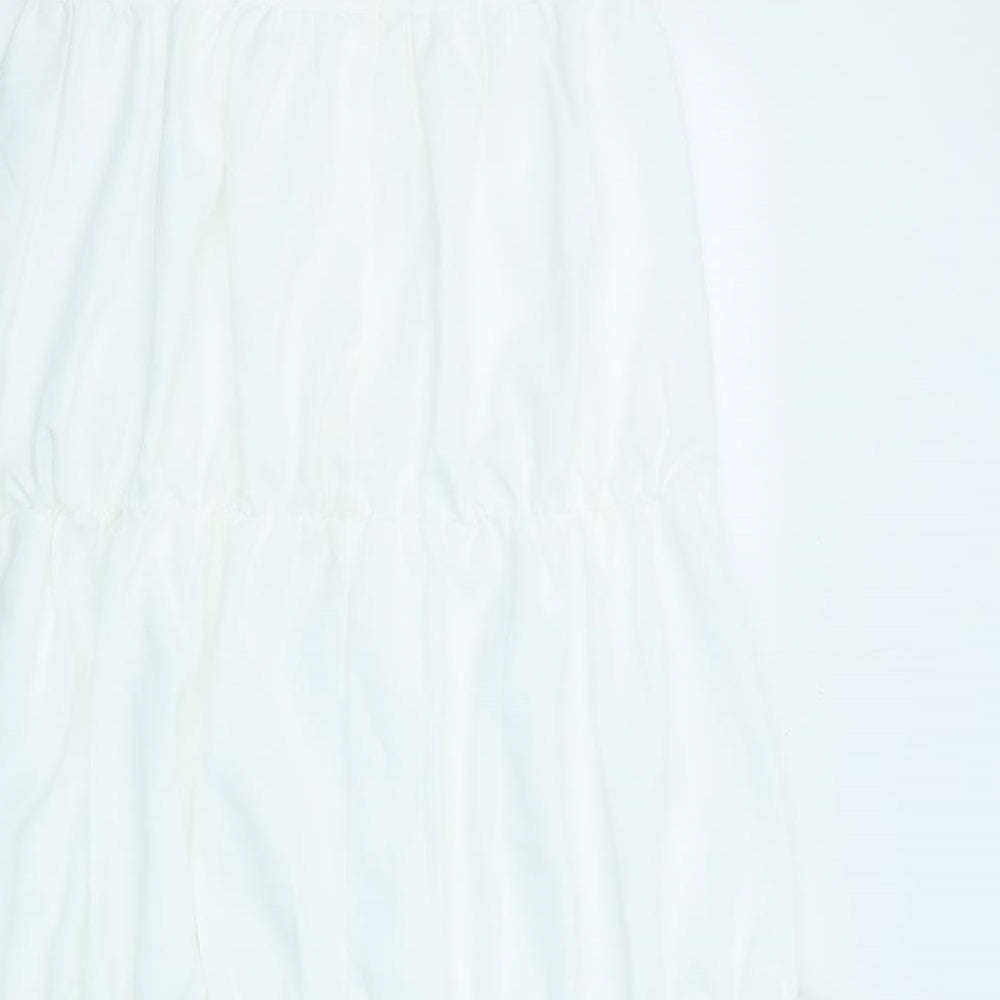 Nasty Gal Womens White Polyester Slip Dress Size 10 Square Neck Zip