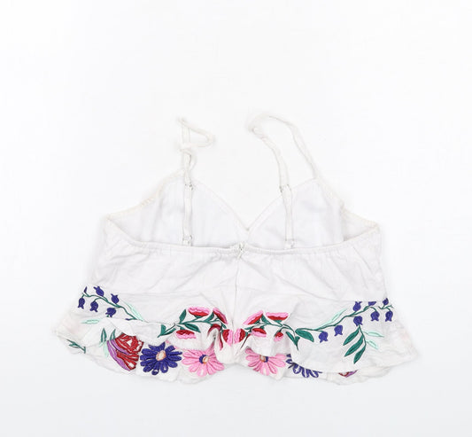 Womens UK Size 10 Missguided White Cropped Tank