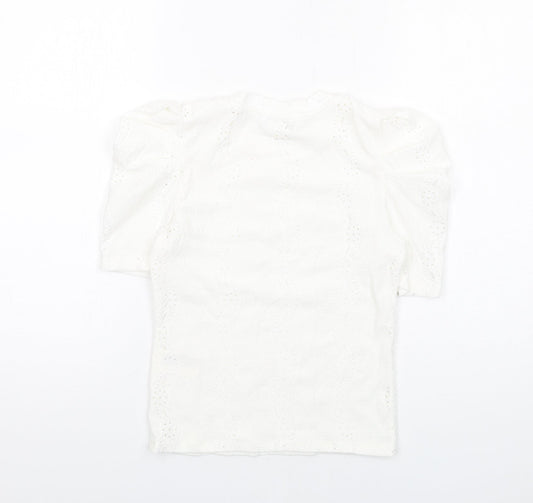 Womens UK Size XS Monki White Basic Blouse