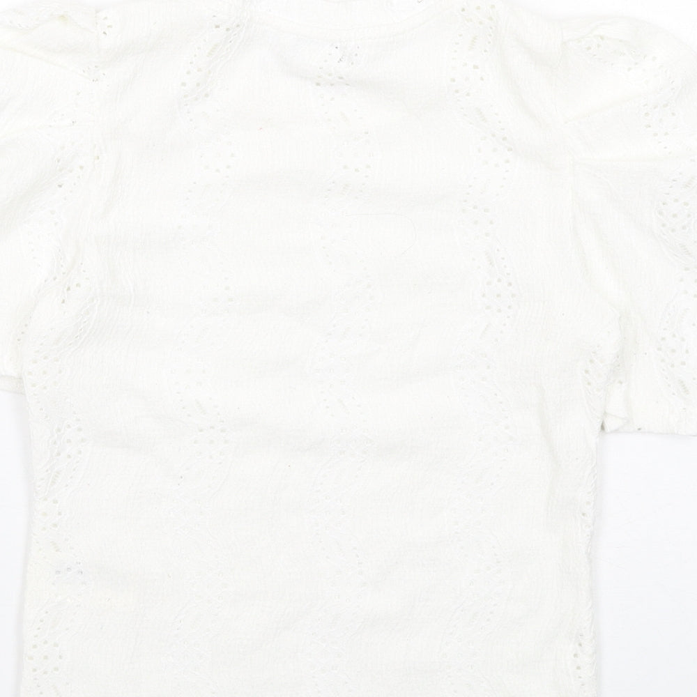 Womens UK Size XS Monki White Basic Blouse