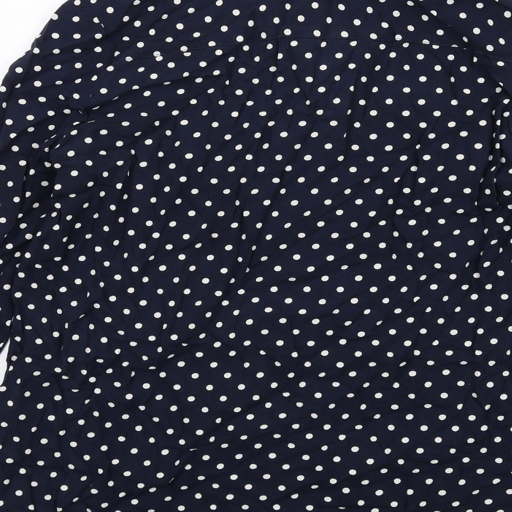 Womens UK Size 8 H&M Blue Basic Button-Up