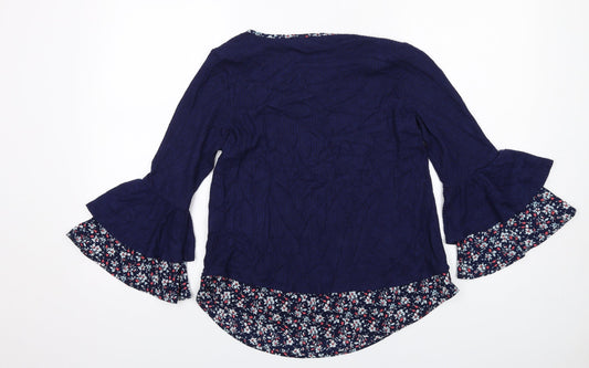 Womens UK Size S Faith And Joy Blue Basic Blouse