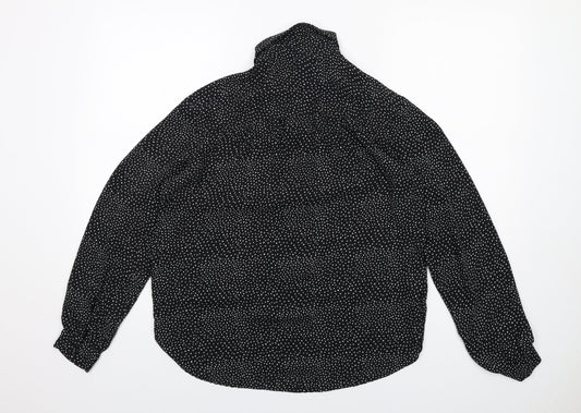 Womens UK Size 12 H&M Black Basic Button-Up