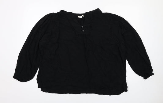 Womens UK Size L Gap Black Basic Blouse