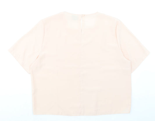 Womens UK Size 16 Canda Pink Basic Blouse