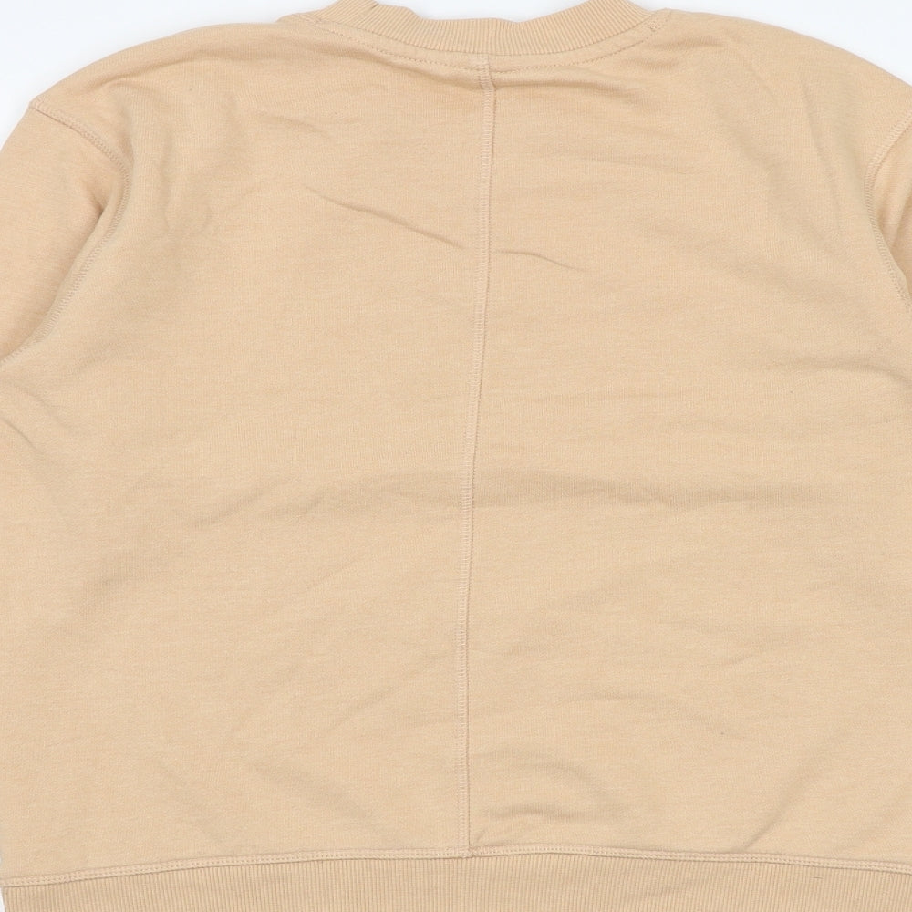 H&M Womens Beige Cotton Pullover Sweatshirt Size XS Pullover