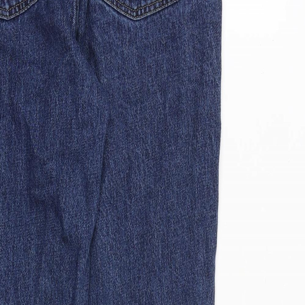 Denim & Co. Womens Blue Cotton Tapered Jeans Size 8 L29 in Regular Zip