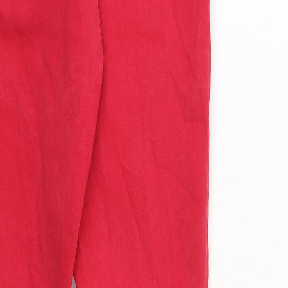 Mango Womens Red Cotton Skinny Jeans Size 10 L28 in Regular Zip