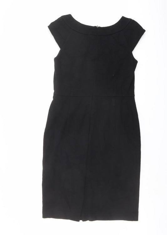 Planet Womens Black Viscose Shift Size 8 Round Neck Zip