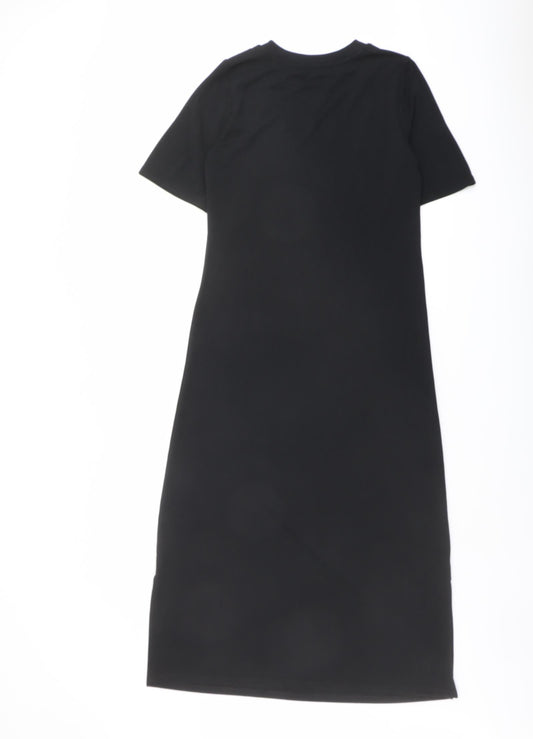 Marks and Spencer Womens Black Polyester A-Line Size 6 Round Neck Pullover