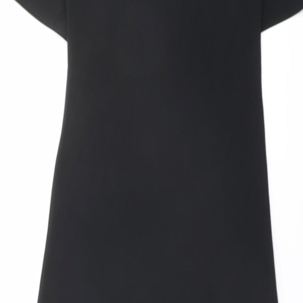 Marks and Spencer Womens Black Polyester A-Line Size 6 Round Neck Pullover
