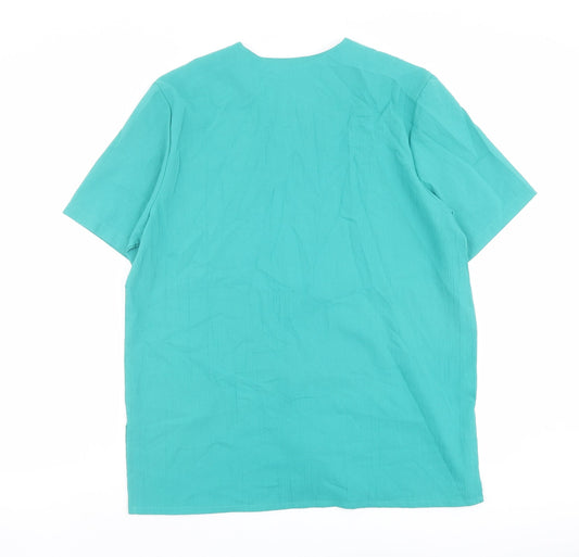 Womens UK Size 16 Compliments Green Basic Button-Up
