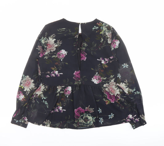 Womens UK Size 8 Only Black Basic Blouse