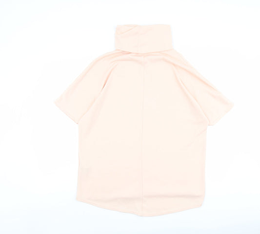 Womens UK Size S Apricot Pink Basic Blouse