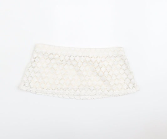 Boohoo Womens Ivory Polyester Cropped Tank Size 10 Square Neck - Bralette Bandeau