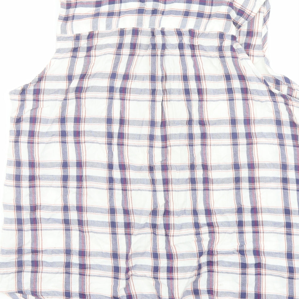 Brand and care label for Originals women’s multicoloured plaid cotton basic button-up, size UK 18, collared