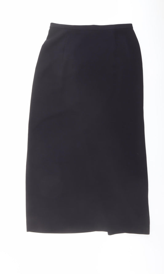 Marks and Spencer Womens Black Polyester Wrap Skirt Size 12