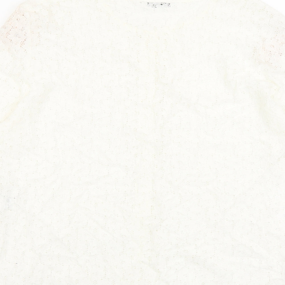 Berkertex Womens Ivory Viscose Basic Button-Up Size 20 Round Neck