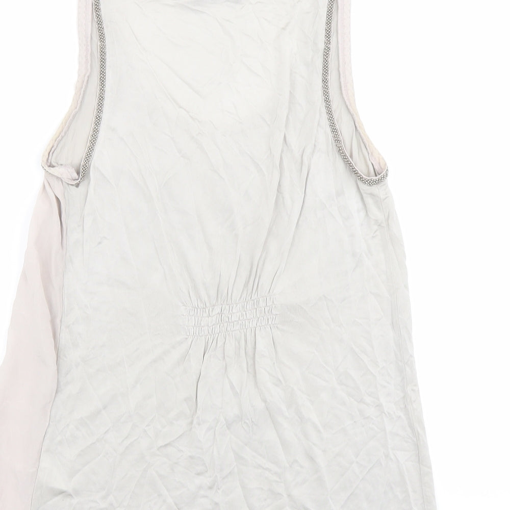 Womens UK Size 10 Mint Velvet Beige Basic Tank