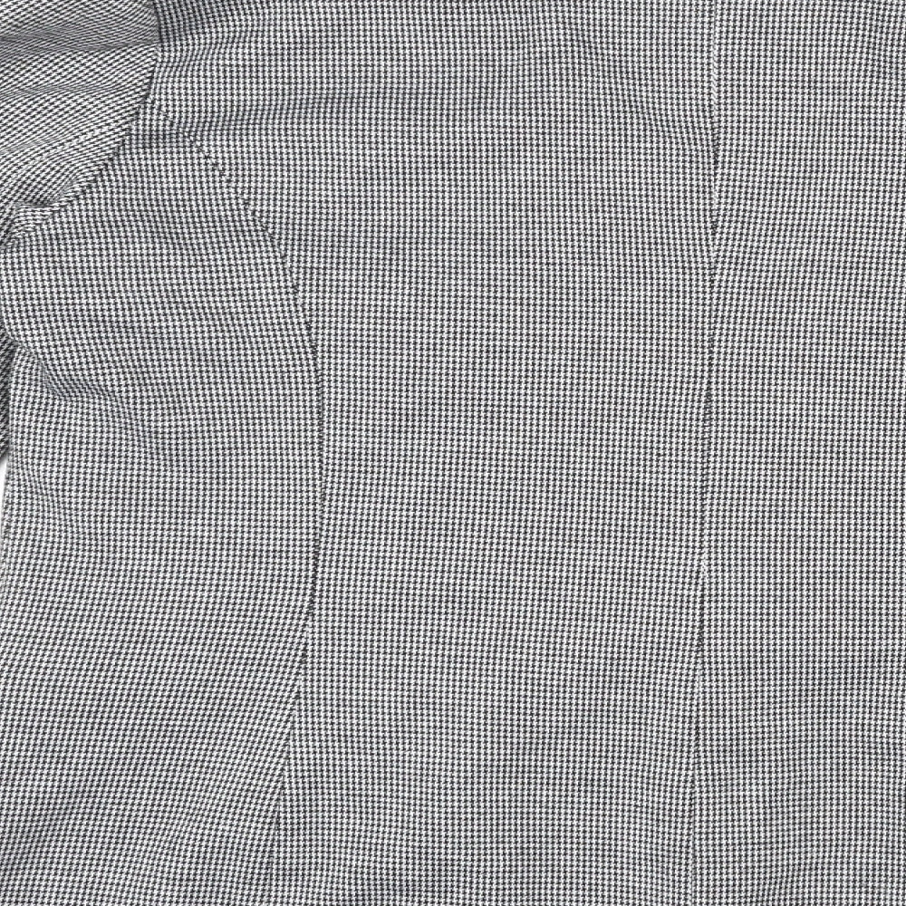 Oasis Womens Grey Plaid Polyester Jacket Blazer Size 14