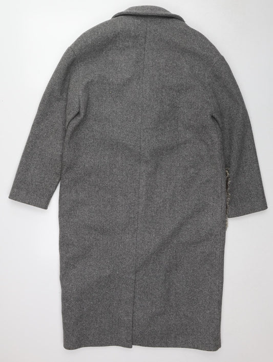 Womens UK Size S Zara Grey Overcoat