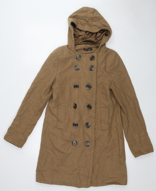Womens UK Size 12 Topshop Brown Overcoat