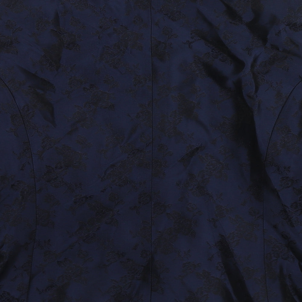 Precis Womens Blue Paisley Acetate Jacket Blazer Size 14